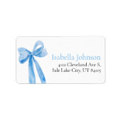Blue Bow Coquette She's Tying the Knot Adres Etiket (Voorkant)