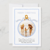 Blue Bow Coquette Wedgwood Carte photo de Noël (Devant)