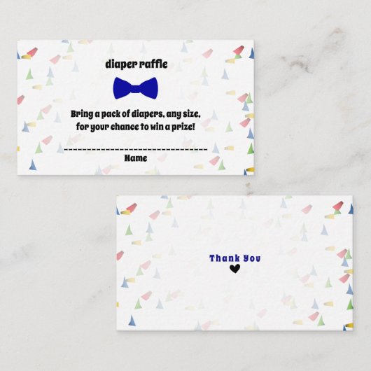 Blue Bow Cravate bébé garçon Douche couches Cartes (Devant / Derrière)