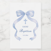 Blue Bow-doop Wijn Etiket (Enkel label)