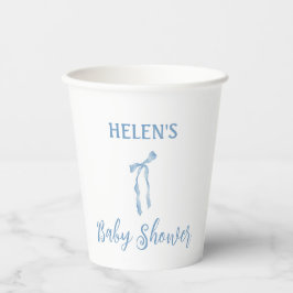 Blue bow eenvoudige jongens baby shower cup papieren bekers