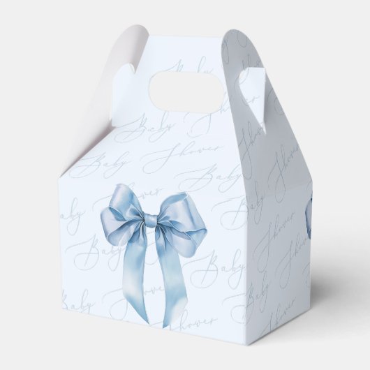 Blue Bow Elegant Baby shower Bedankdoosjes (Achterkant)
