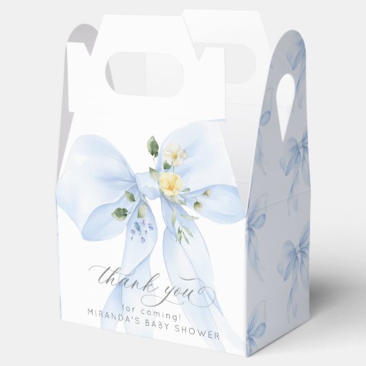 Blue Bow elegante Baby in Bloom bloemendank u Bedankdoosjes (Geopend)
