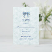Blue Bow Engagement Invitation – Japanese Style (Debout devant)