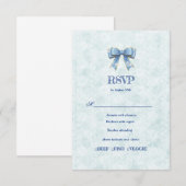 Blue Bow Engagement Invitation – Japanese Style (Devant / Derrière)