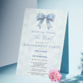 Blue Bow Engagement Invitation – Japanese Style