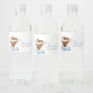Blue Bow Espresso Martini Baby shower Waterfles Etiket