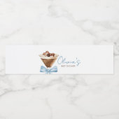 Blue Bow Espresso Martini Baby shower Waterfles Etiket (Enkel label)