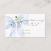 Blue Bow Floral Hoeveel Bogen Informatiekaartje (Voorkant)