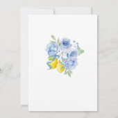 Blue Bow Floral Lemon Bridal Shower Invitation (Dos)
