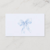 Blue Bow Floral Luier verloting ticket Informatiekaartje (Achterkant)