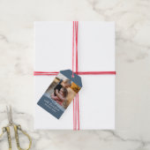 Blue Bow Foto Groeten Gift Labels Cadeaulabel (Met Touw)