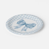 Blue Bow Gingham papier Bord (Gekanteld)