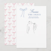 Blue Bow Guess De jurk Vrijgezellenfeest spel Kaart (Voorkant / Achterkant)