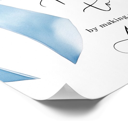 Blue Bow Help de drukke moeder adres een envelop Poster (Hoek)