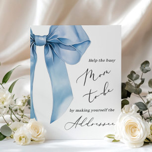 Blue Bow Help de drukke moeder adres een envelop Poster