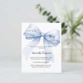 Blue bow, het is een Baby shower voor jongens (Staand voorkant)