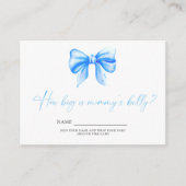 Blue Bow Hoe groot is mama's buik spel Informatiekaartje (Voorkant)