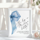 Blue Bow Hoe groot is mama's buikspel Poster