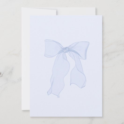 Blue Bow is een Baby shower voor jongens Kaart (Achterkant)