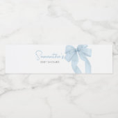 Blue Bow is een Baby shower Waterfles Etiket (Enkel label)