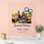 Blue bow joyful Vibes ajouter nom de famille photo (Mariage)