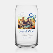 Blue bow joyful Vibes ajouter nom de famille photo (Verso)