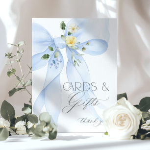 Blue Bow Kaarten en Cadeaus Baby Meisje Feest Poster