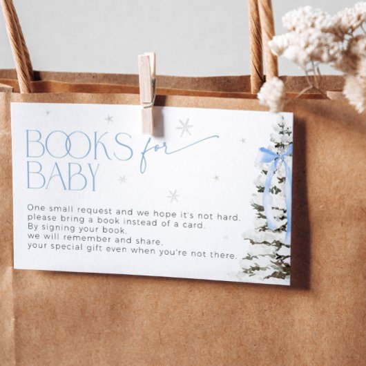 Blue Bow Kerstboeken voor Baby shower Boy Informatiekaartje