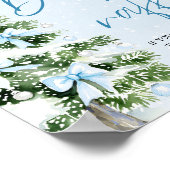 Blue Bow Kerstboom Baby shower Luier Raffle Poster (Hoek)