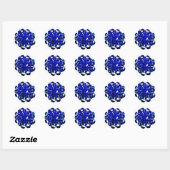 Blue Bow kerstverpakkingstiker Ronde Sticker (Vel)