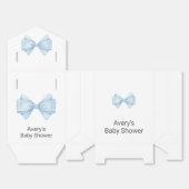 Blue Bow Modern Boy Baby shower Bedankdoosjes (Ongevouwen)