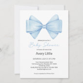 Blue Bow Modern Boy Baby shower Kaart (Voorkant)