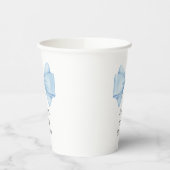 Blue Bow Modern Boy Baby shower Papieren Bekers (Links)