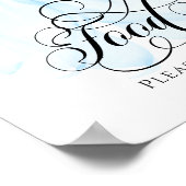 Blue Bow Modern Elegant Baby shower Eten Poster (Hoek)