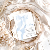 Blue Bow Modern Elegant Het is een Boy Baby shower Kaart