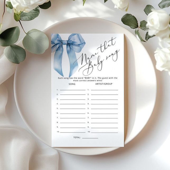 Blue Bow Noem dat liedje baby boy shower spel (Creator heeft geüpload)