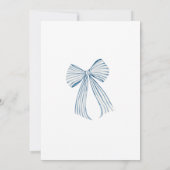 Blue Bow Oh Boy Baby shower Kaart (Achterkant)