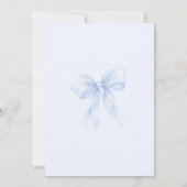 Blue Bow Oh Boy waterverf Baby Boy Shower Kaart (Achterkant)