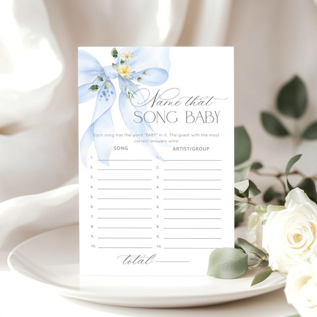 Blue Bow Raad dat lied baby shower spel (Creator heeft geüpload)