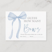 Blue Bow Raad eens hoeveel Baby shower spel Informatiekaartje (Voorkant)