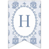 Blue Bow Retro Heart Coquette Cake Verjaardag Vlaggetjes (Tweede vlag)