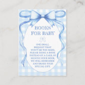Blue Bow Ribbon Boeken voor Baby Waterverf Informatiekaartje (Voorkant)