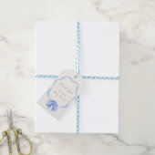 Blue Bow Ribbon Boy Baby shower Cadeaulabel (Met Touw)