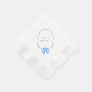Blue  Bow Ribbon Boy Baby shower Servet