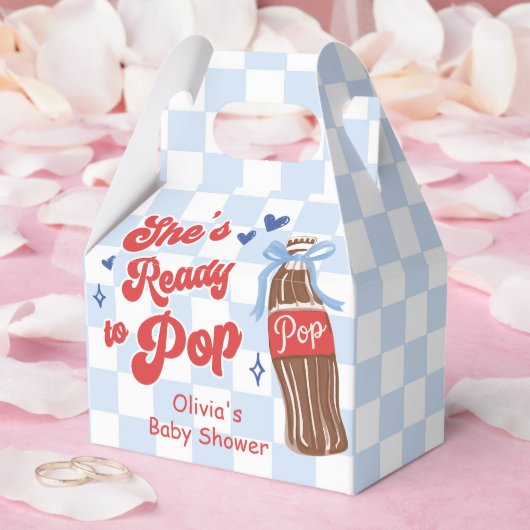 Blue Bow She's Ready to Pop Baby Shower Bedankdoosjes (Huwelijk)