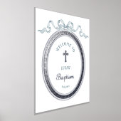 Blue Bow Silver Grieks Lijst Doop Folie Poster (Laagn)