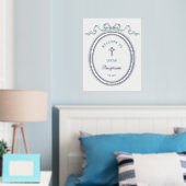 Blue Bow Silver Grieks Lijst Doop Folie Poster (Insitu (Slaapkamer))
