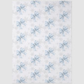 Blue Bow Silver Snowflake Winter Theme Tissuepapier (Voorkant)