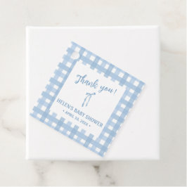Blue bow simple boys baby shower bedankjes labels